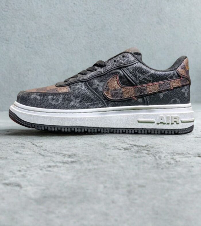 Nike - LV - Inspired Monogram With Dark Tones Coffee